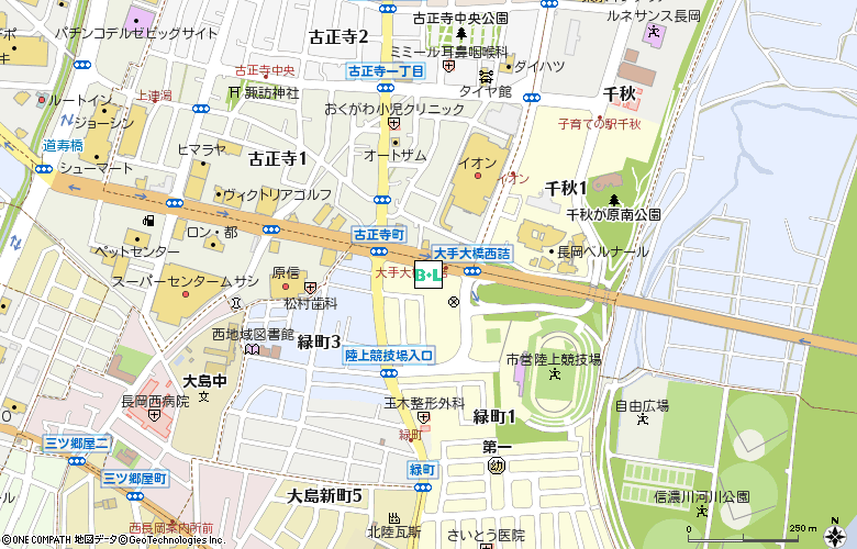 メガネスーパー 長岡イオン前店付近の地図